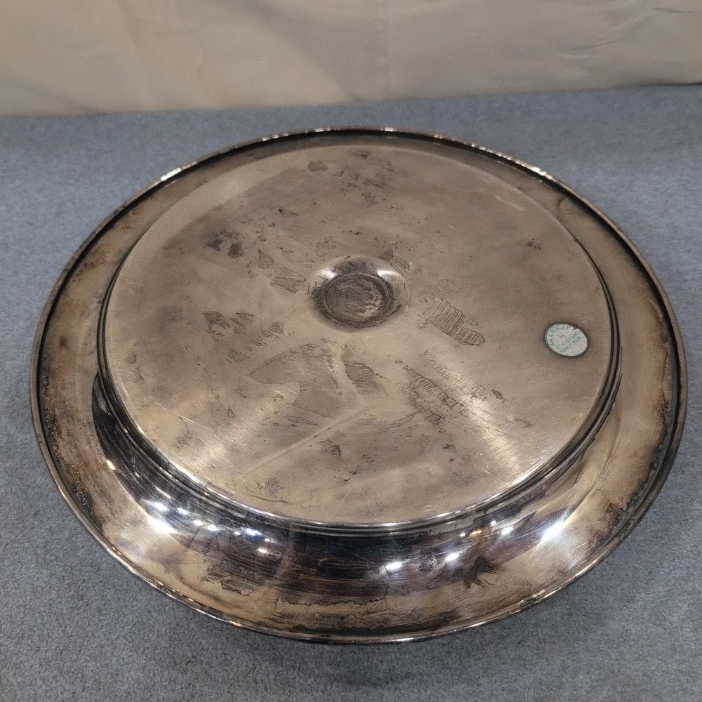 Wm A Rogers Oneida Silver Plated Chip and Dip Server Round Platter Bowl NA310 - Picture 7 of 11